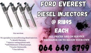Ford Everest Diesel Injectors For Sale 6 Months Warranty