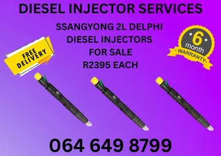 Ssangyong 2l Delphi Diesel Injectors For Sale Copper Washers Included With 6 Months Warranty
