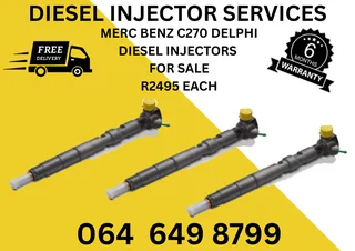 MERC BENZ C220 &amp; C270 DELPHI DIESEL INJECTORS FOR SALE WITH COPPER WASHERS AND WARRANTY