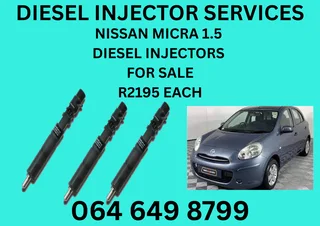Diesel Injectors For Sale For Nissan Micra 1.5 Washers And Warranty Included