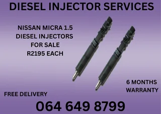 Nissan Micra 1.5 Diesel Injectors For Sale With Copper Washers And Warranty Included