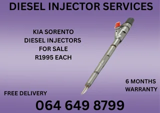 Kia Sorento Diesel Injectors For Sale With Copper Washers And 6 Months Warranty