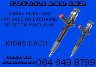 Toyota D4d 1kd Diesel Injectors With Copper Washers For Sale With 6 Months Warranty