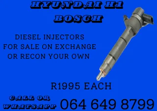 Hyundai H1 Bosch Diesel Injectors For Sale Or Recon Your Own Warranty Included