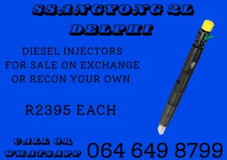 Ssangyong 2l Delphi Diesel Injectors For Sale With Copper Washers And 6 Months Warranty
