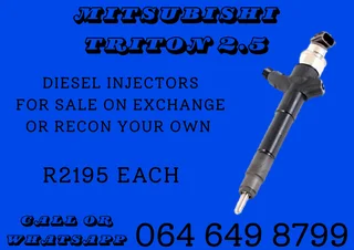 Mitsubishi Triton 2.5 Diesel Injectors For Sale Or Recon Your Own With 6 Months Warranty