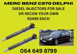 MERC BENZ C220 &amp; C270 DELPHI DIESEL INJECTORS FOR SALE COPPER WASHERS INCLUDED