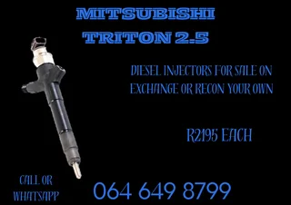Mitsubishi Triton 2.5 Diesel Injectors For Sale Or Recon Your Own 6 Months Warranty Included