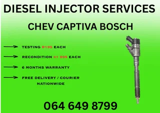 Chev Captiva Bosch Diesel Injectors With Copper Washers For Sale Or Recon Your Own 6 Months Warranty