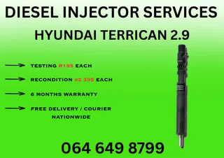 We Can Recon Your Hyundai Terrican 2.9 Diesel Injectors 6 Months Warranty Included