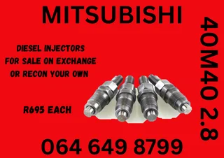 Mitsubishi 40m40 2.8 Diesel Injectors For Sale On Exchange Or Recon Your Own Warranty Included