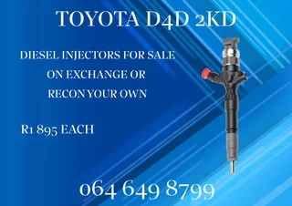 Toyota D4d 2kd Diesel Injectors For Sale On Exchange Or Recon Your Own 6 Months Warranty Included