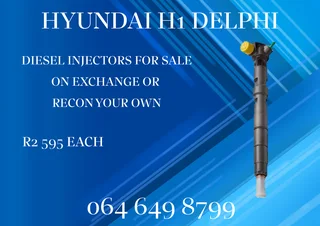 Hyundai H1 Delphi Diesel Injectors For Sale Or Recon Your Own 6 Months Warranty Included