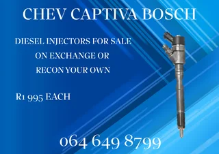 Chev Captiva Bosch Diesel Injectors With Washers For Sale On Exchange Or Recon Your Own Warranty Inc