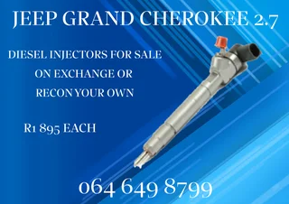Jeep Grand Cherokee 2.7 Diesel Injectors For Sale On Exchange Or Recon Your Own Warranty Included