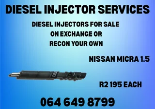 Nissan Micra 1.5 Diesel Injectors For Sale Or Recon Your Own Copper Washers Included