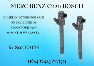 Merc Benz C220 Bosch Diesel Injectors For Sale On Exchange 6 Months Warranty Included