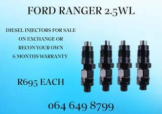 Ford Ranger 2.5wl Diesel Injectors For Sale Or Recon Your Own 6 Months Warranty Included