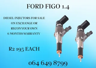 Ford Figo 1.4 Diesel Injectors With Washers For Sale On Exchange Or Recon Your Own Warranty Included