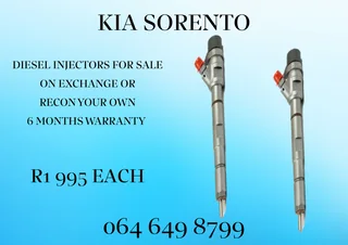 Kia Sorento Diesel Injectors With Copper Washers For Sale 6 Months Warranty Included