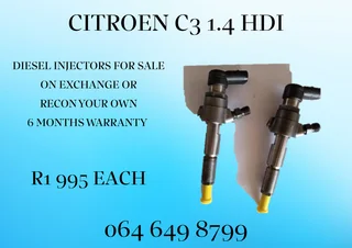 Citroen C3 1.4 Hdi Diesel Injectors For Sale Or Recon Your Own 6 Months Warranty Included