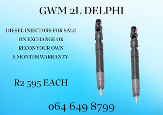 GWM 2L DELPHI DIESEL INJECTORS WITH COPPER WASHERS FOR SALE
