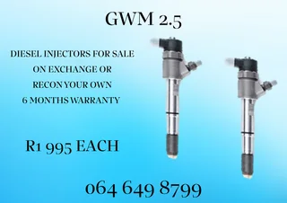 GWM 2.8 DIESEL INJECTORS WITH COPPER WASHERS FOR SALE 6 MONTHS WARRANTY INCLUDED