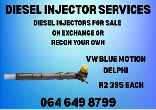 WE CAN RECON YOUR VW BLUE MOTION DELPHI DIESEL INJECTORS WASHERS AND WARRANTY INCLUDED