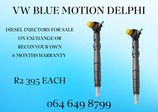 WE CAN RECON YOUR VW BLUE MOTION DELPHI DIESEL INJECTORS WASHERS AND WARRANTY INCLUDED