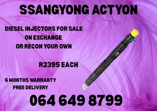 Ssangyong Actyon Diesel Injectors With Washers For Sale On Exchange Or Recon Your Own Warranty Incl