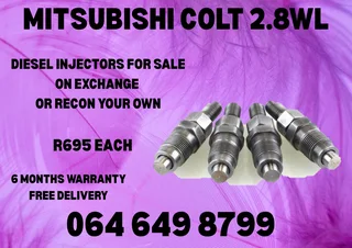 Mitsubishi Colt 2.8wl Diesel Injectors For Sale 6 Months Warranty Included