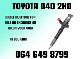 Toyota D4d 2kd Diesel Injectors For Sale On Exchange Or Recon Your Own Warranty Included
