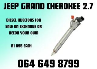 Jeep Grand Cherokee 2.7 Diesel Injectors For Sale On Exchange Or Recon Your Own Warranty Included