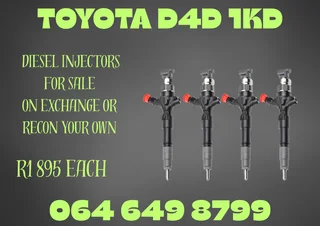 Toyota D4d 1kd Diesel Injectors For Sale On Exchange Or Recon Your Own Washers Included