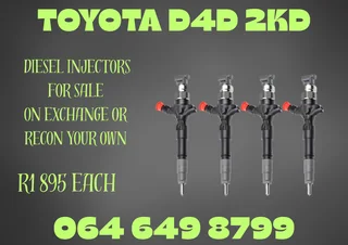 Toyota D4d 2kd Diesel Injectors For Sale On Exchange Or Recon Your Own Warranty Included