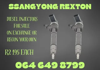 Ssangyong Rexton Diesel Injectors With Washers For Sale On Exchange Or Recon Your Own Warranty Incl