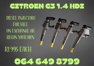 Citroen C3 1.4 Hdi Diesel Injectors With Washers For Sale 6 Months Warranty Included