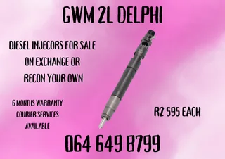 Gwm 2l Delphi Diesel Injectors With Washers For Sale Or Recon Your Own 6 Months Warranty Included