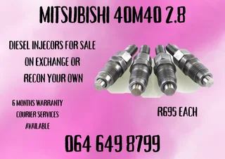 Mitsubishi 40m40 2.8 Diesel Injectors For Sale On Exchange Or Recon Your Own Warranty Included
