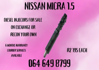 Nissan Micra 1.5 Diesel Injectors For Sale On Exchange Washers And Warranty Included