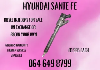 Hyundai Sante Fe Diesel Injectors With Washers For Sale On Exchange Warranty Included