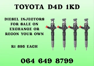 Toyota D4d 1kd Diesel Injectors For Sale On Exchange Or Recon Your Own Washers Included
