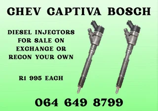 Chev Captiva Bosch Diesel Injectors With Washers For Sale On Exchange Or Recon Your Own Warranty Inc