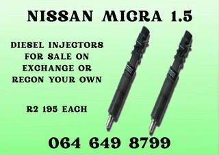 Nissan Micra 1.5 Diesel Injectors For Sale Or Recon Your Own Warranty Included