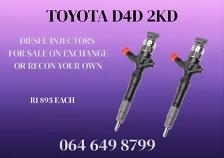 Toyota D4d 2kd Diesel Injectors For Sale On Exchange Or Recon Your Own Warranty Included