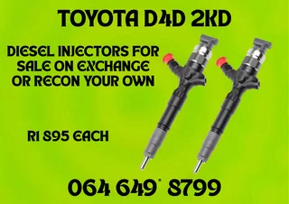 Toyota D4d 2kd Diesel Injectors For Sale On Exchange Or Recon Your Own Warranty Included