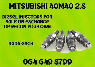 Mitsubishi 40m40 2.8 Diesel Injectors For Sale On Exchange Or Recon Your Own Warranty Included