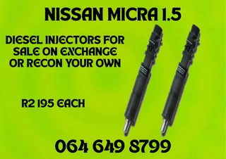 Nissan Micra 1.5 Diesel Injectors For Sale On Exchange Washers And Warranty Included