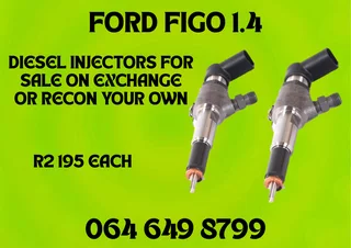 Ford Figo 1.4 Diesel Injectors With Washers For Sale On Exchange Or Recon Your Own Warranty Included