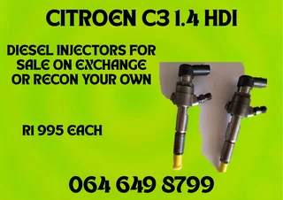 Citroen C3 1.4 Hdi Diesel Injectors For Sale On Exchange 6 Months Warranty Included